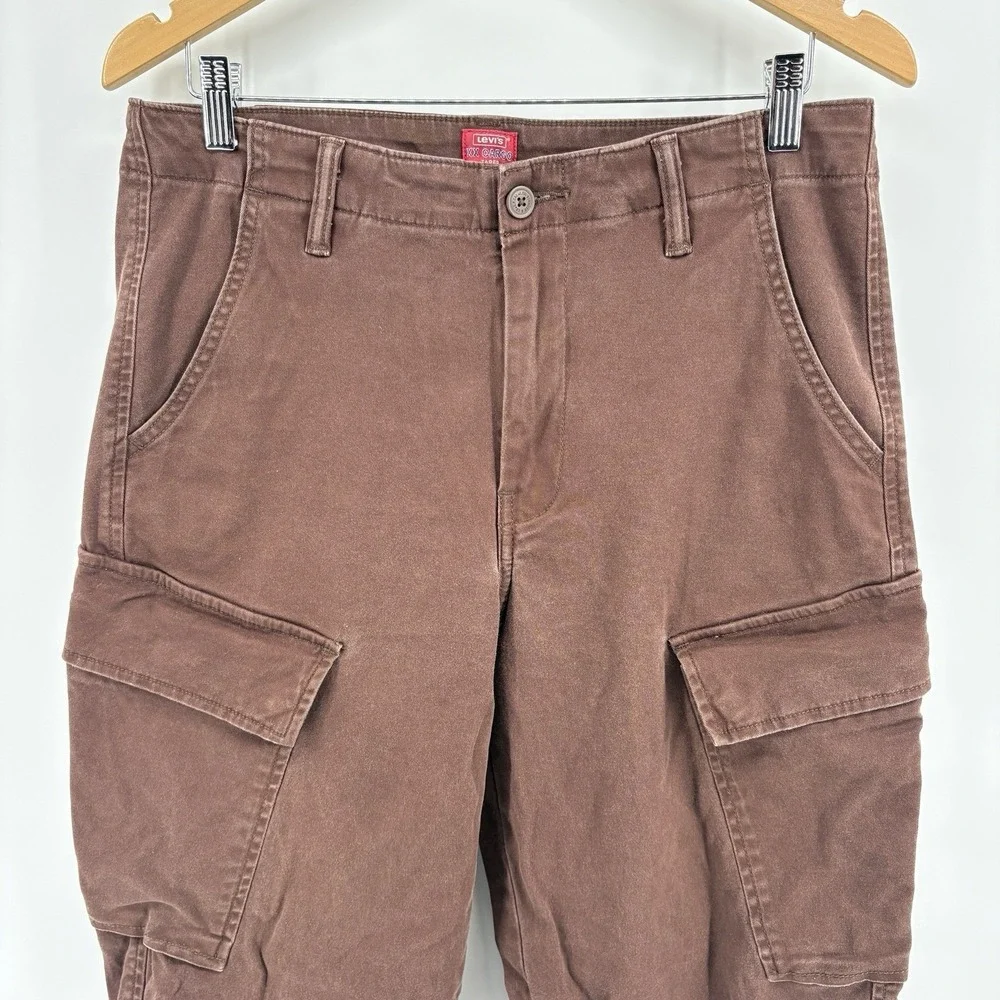 Levis XX‎ Chino Mens Size 32x32 Taper Cargo Stretch Brown Cotton Blend